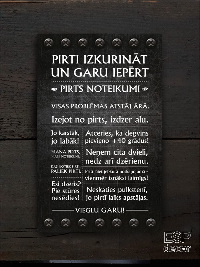 Pirts noteikumi/melni Image