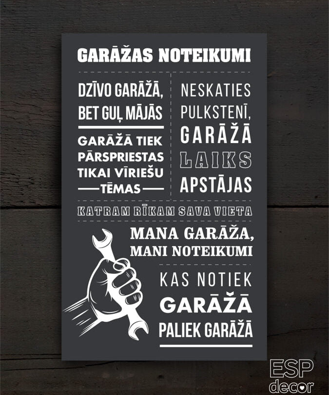 Garāžas noteikumi/tumši pelēks Image 2