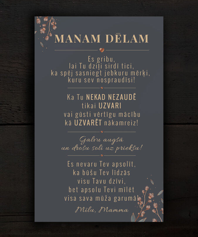 Manam dēlam /tumšs Image